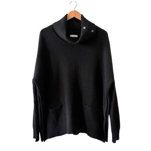 Vince Black Cowl Neck Wool and Yak Blend Sweater